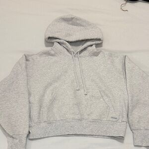 Aritzia Cozy Fleece Boyfriend Fit Hoodie – Light Heathered Grey – Size S